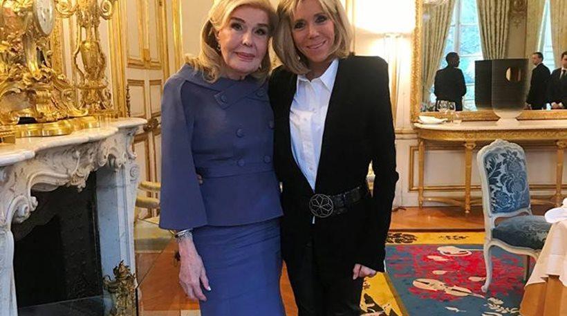 Συνάντηση Brigitte Macron - Μαριάννας Βαρδινογιάννη στο Προεδρικό Μέγαρο της Γαλλίας