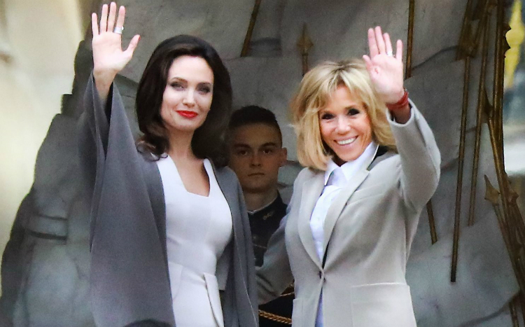 H συνάντηση της Angelina Jolie με την Brigitte Macron
